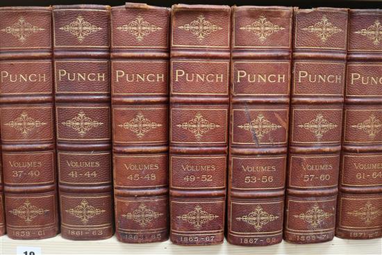 Punch, vols 1 - 100 in 25 books,